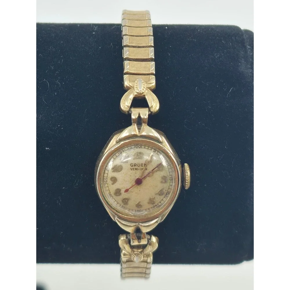 Vintage Gruen Veri-Thin 10K Gold Filled 17 Jewel Manual‎ Wind Watch Working